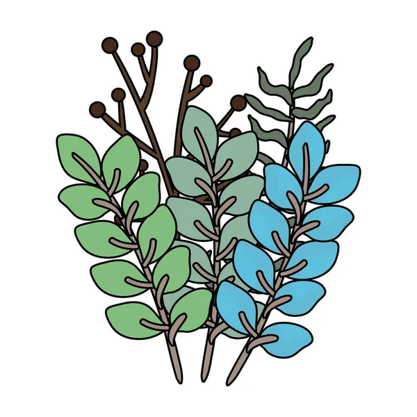 Zweig mit Blättern floraler Dekoration — Stockvektor
