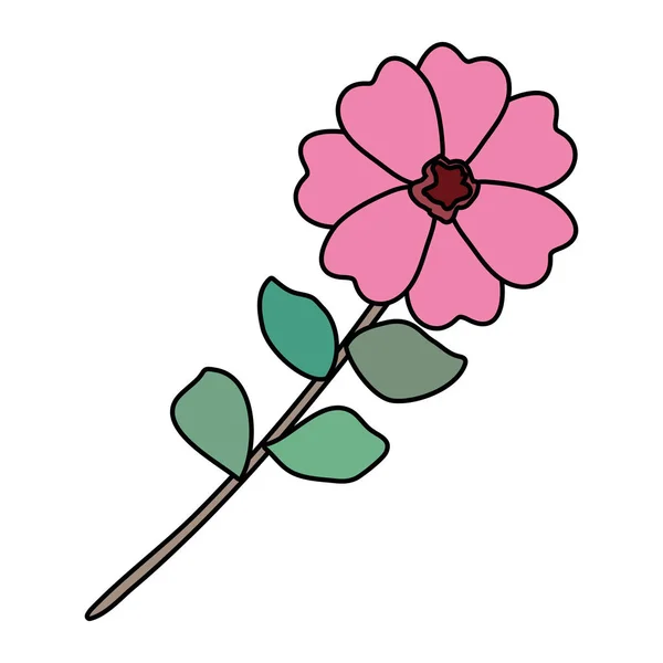 Blomma med leafs ikonen — Stock vektor