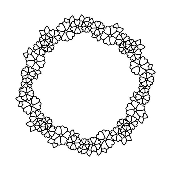 Dairesel çiçek dekorasyon simgesi — Stok Vektör