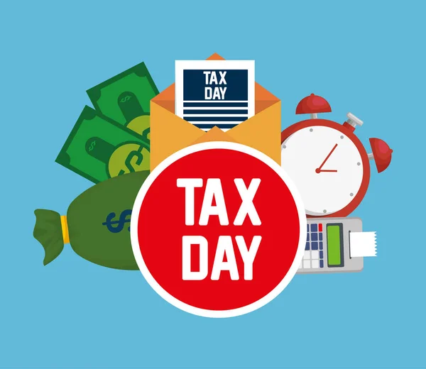 Datentelefon Steuerbericht mit Rechnungen und Uhr — Stockvektor