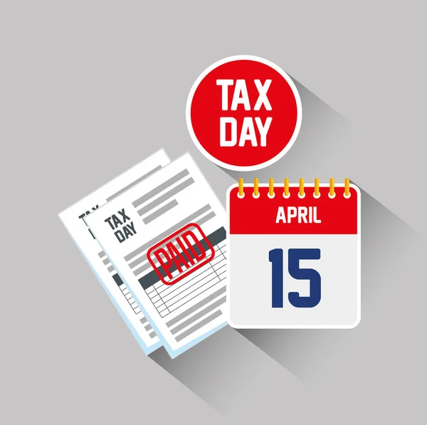 Relatório de imposto de serviço documento com calendário —  Vetores de Stock