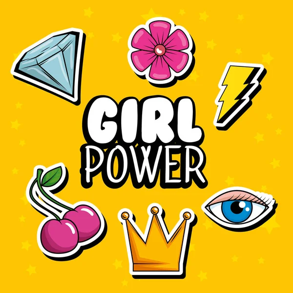 Girl power message and fashion pop art — Stock Vector