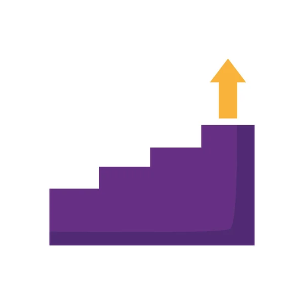 Escaliers d'affaires étape flèche vers le haut — Image vectorielle