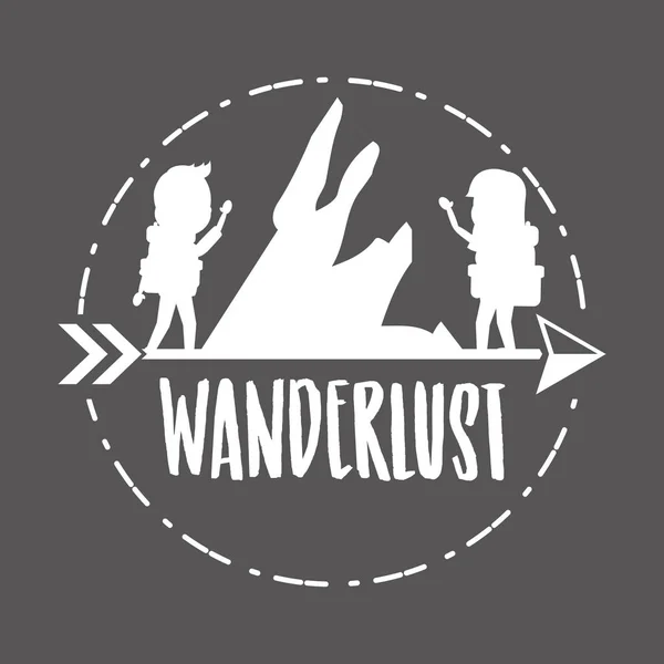 Peuple wanderlust dessin animé — Image vectorielle