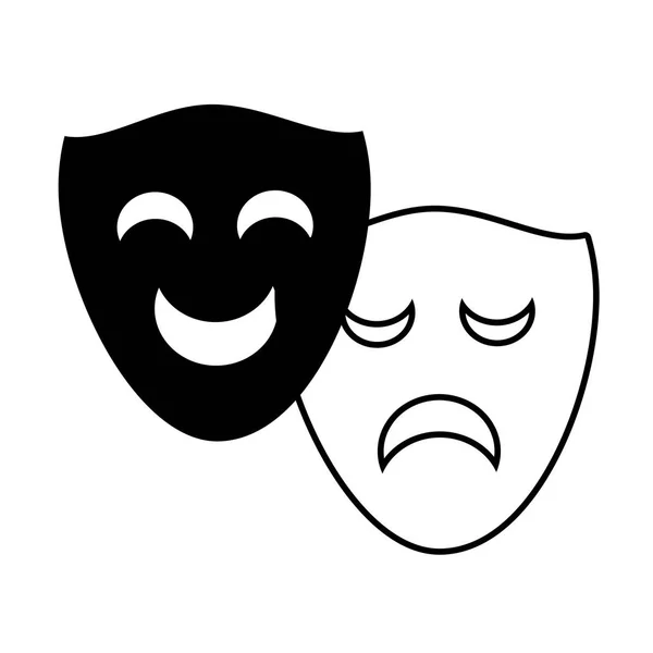 Máscaras de comedia drama — Vector de stock