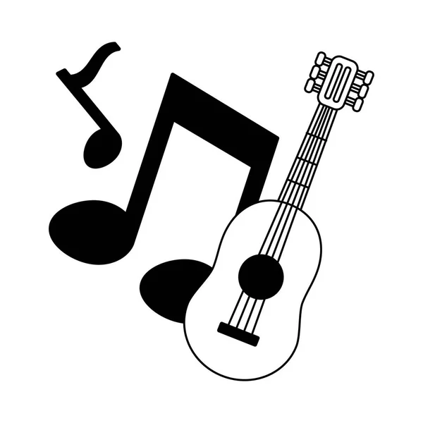 Guitarra notas música — Vector de stock