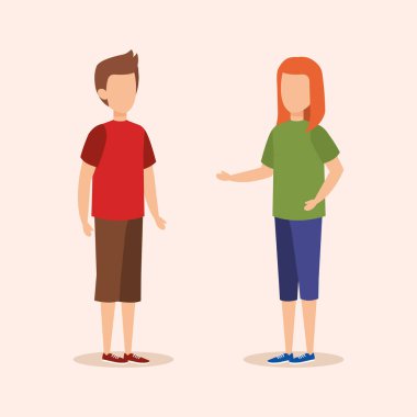 Çift avatar karakter simgeler