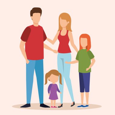 Ebeveynlerin çift kızı karakterlerle