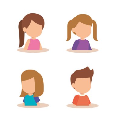 sevimli küçük grup karakter çocuklar