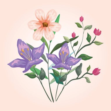 çiçek bitkiler egzotik dalları yaprakları ile