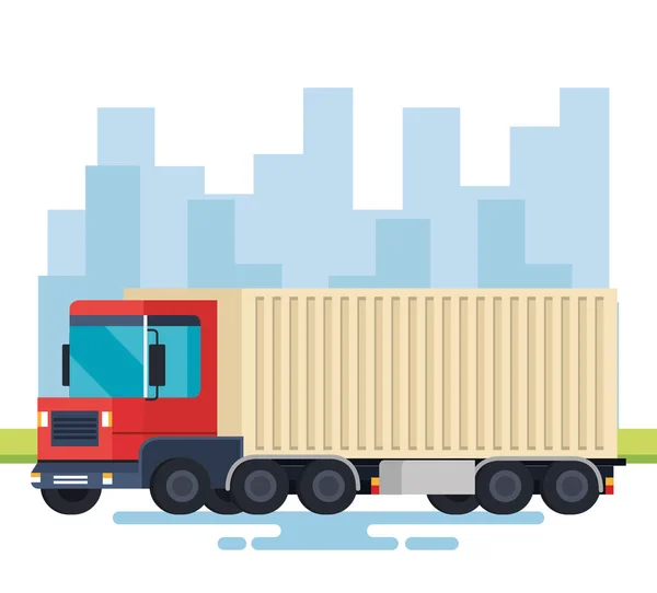Servizio di consegna camion veicolo — Vettoriale Stock