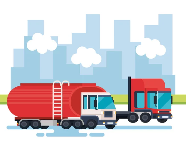 Tanker vozíky logistické služby — Stockový vektor