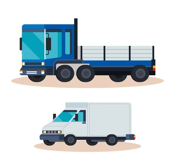 Lieferwagen mit Lieferwagen — Stockvektor