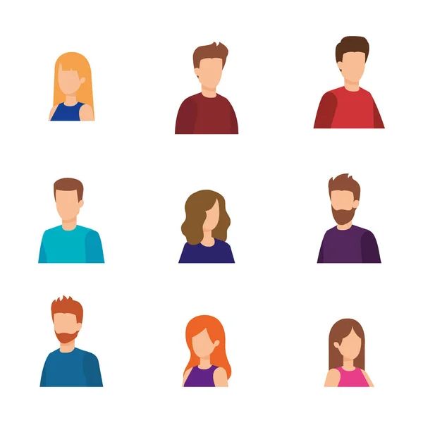 Grupo de personajes de personas — Vector de stock