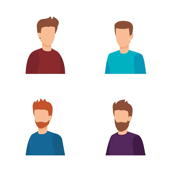 Grupo de personajes de hombres — Vector de stock