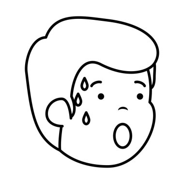 Genç üzgün adam karakter terleme