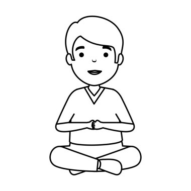 genç adam avatar karakteri oturmuş