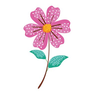 güzel çiçek ve yaprakları dekoratif simgesi