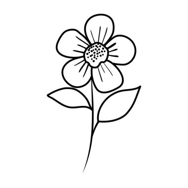 güzel çiçek ve yaprakları dekoratif simgesi