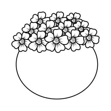 Seramik tencerede çiçek dekorasyon