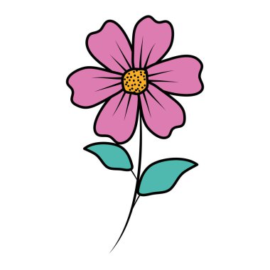 güzel çiçek ve yaprakları dekoratif simgesi