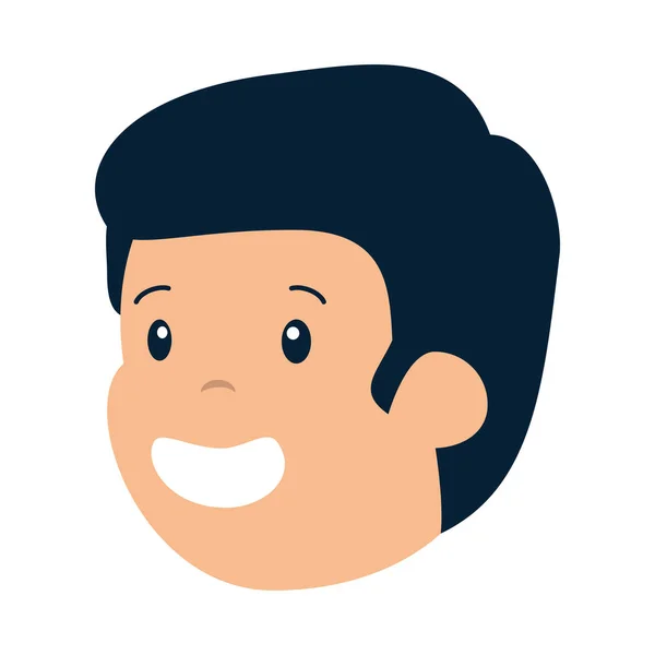 Feliz joven personaje de cabeza — Vector de stock