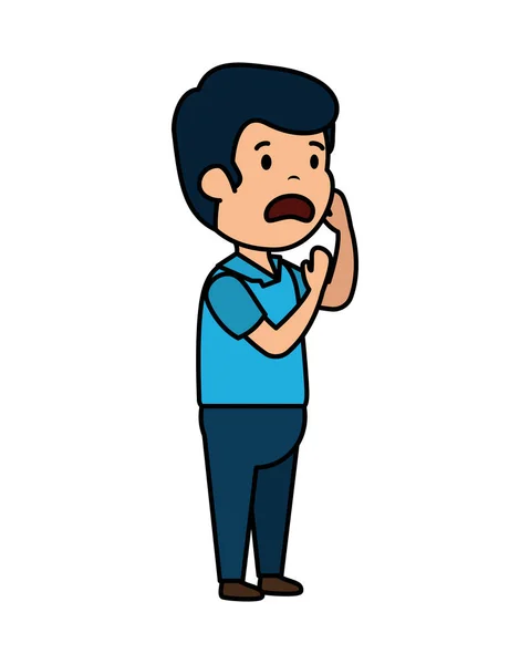 Joven triste hombre carácter — Vector de stock