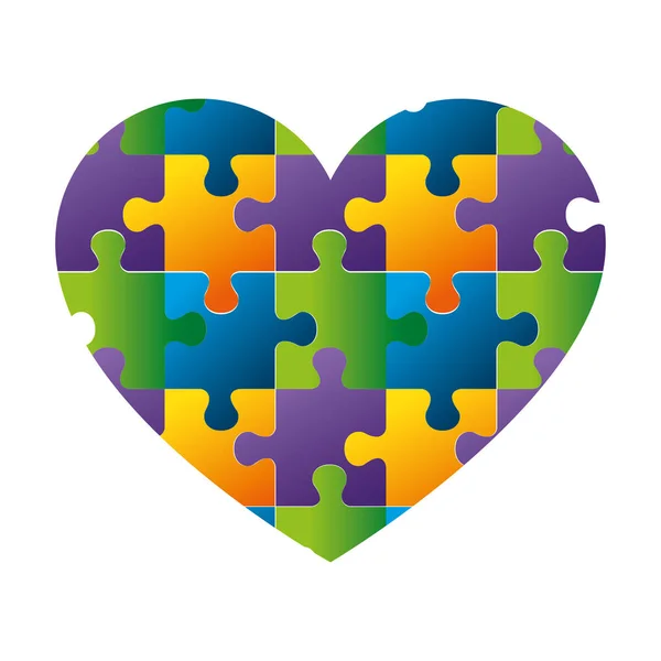 Herz mit Puzzleteilen — Stockvektor