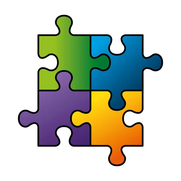 Puzzle icône de solution attachée — Image vectorielle