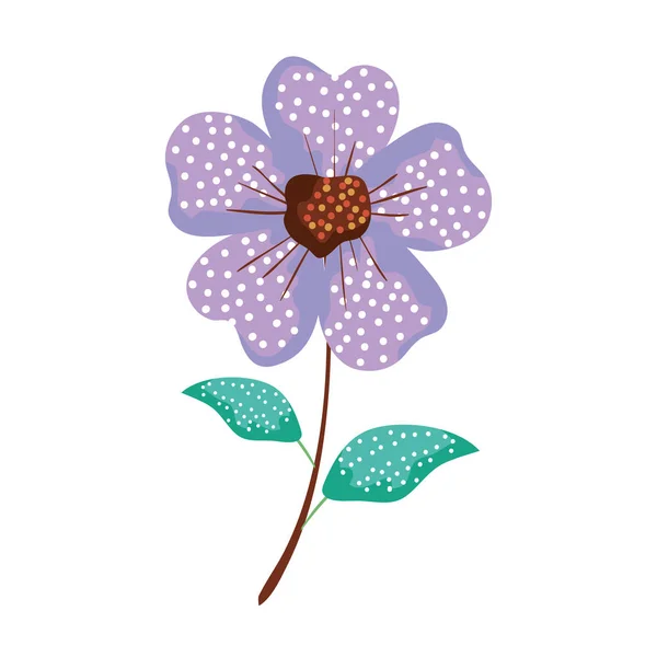 Vacker blomma och blad dekorativa ikonen — Stock vektor