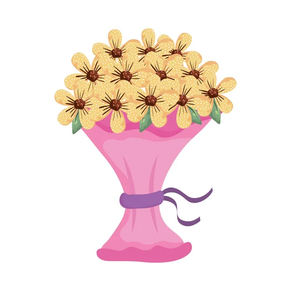 아름 다운 꽃 꽃다발 아이콘 — 스톡 벡터