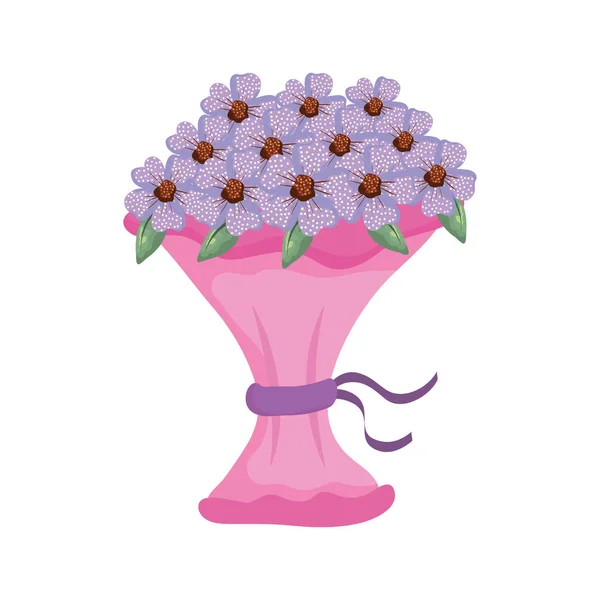 Icona bouquet di fiori beutiful — Vettoriale Stock