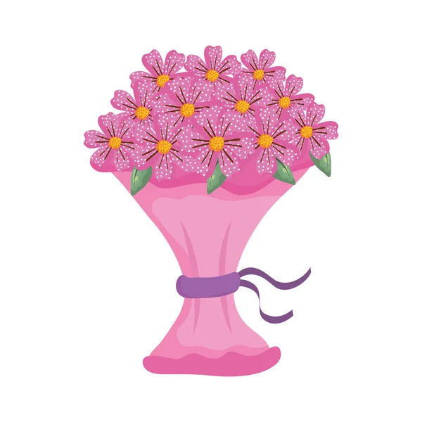 Icono hermoso ramo de flores — Vector de stock