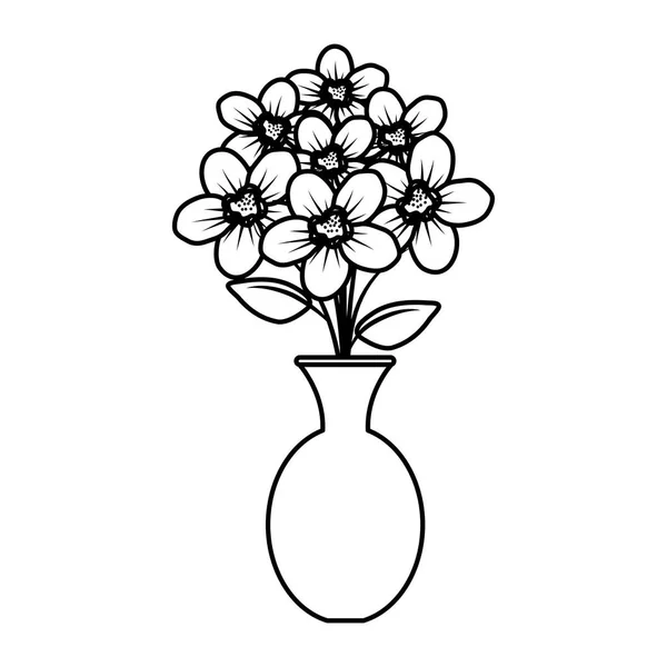 经典花瓶中的花卉装饰 — 图库矢量图片