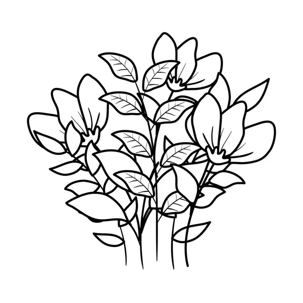 Mooie bloemen decoratieve pictogram — Stockvector
