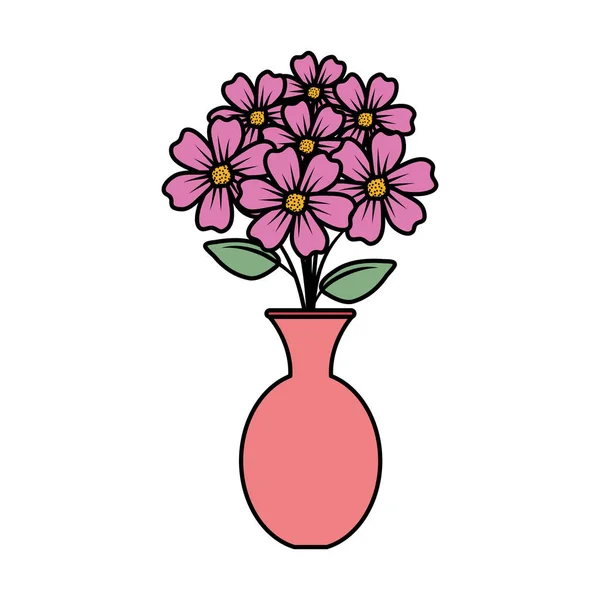 Blumenschmuck in klassischer Vase — Stockvektor
