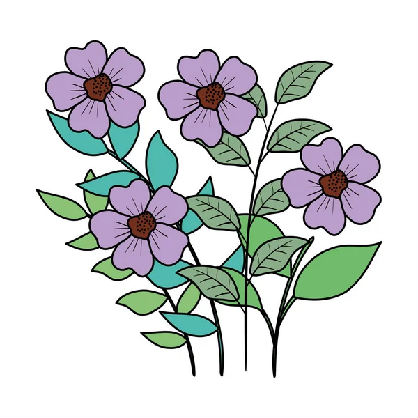 Vackra blommor Dekorativa ikonen — Stock vektor