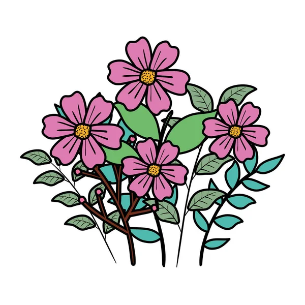 Schöne Blumen dekorative Ikone — Stockvektor