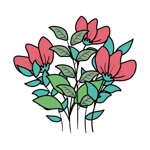 Hermoso icono decorativo flores — Archivo Imágenes Vectoriales