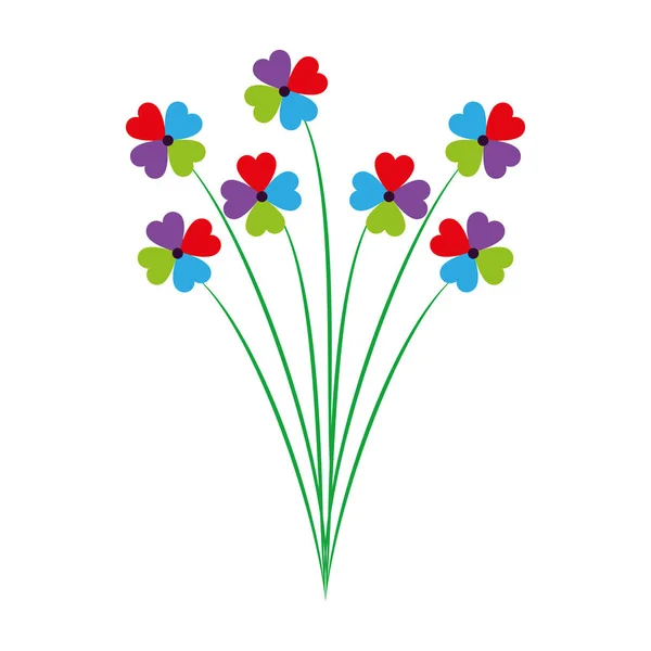 Krásné květy dekorativní ikona — Stockový vektor