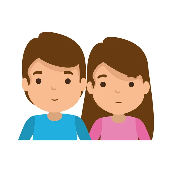 Jóvenes avatares pareja personajes — Vector de stock