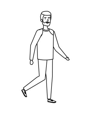 karakter yürüyen genç adam