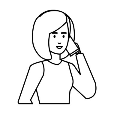 smartphone karakter olan kadın