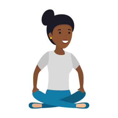 lotus pozisyonu genç siyah kadın