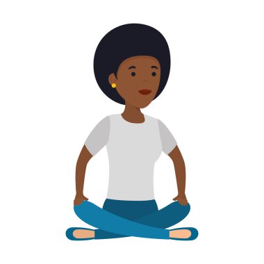 lotus pozisyonu genç siyah kadın