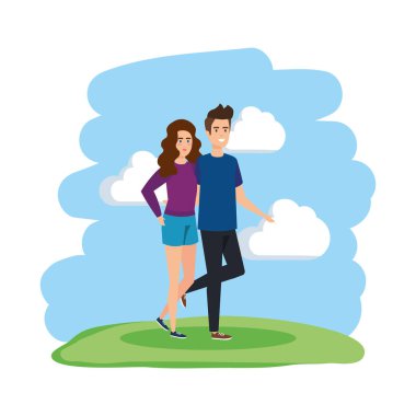 Genç çift avatarlar karakter