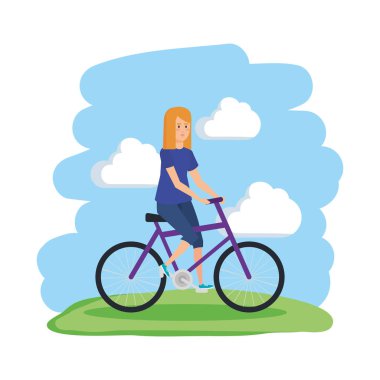 Bisikletli genç kadın