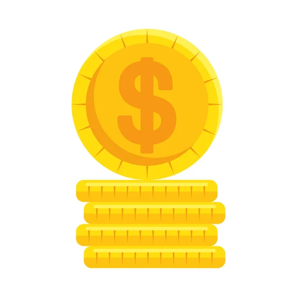 Монети гроші ізольовані значок — стоковий вектор