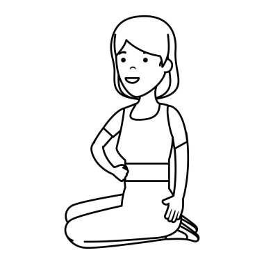 Lotus pozisyonunda genç bir kadın.