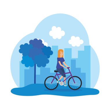 Bisikletli genç kadın